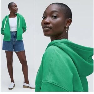 48. Evelane $88 THE TRACK ORGANIC COTTON HOODIE in green